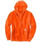 Carhartt Men’s Loose Fit Midweight Full-Zip Sweatshirt, Brite Orange, Large