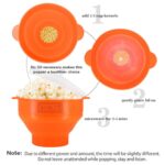 The Original Korcci Microwaveable Silicone Popcorn Popper, Microwave Popcorn Popper, Collapsible Microwave Popcorn Maker Bowl, No Oil Required, Use In Microwave, Dishwasher Safe (Orange)