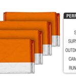 Swiss Safe 4 Pack Mylar Emergency Blankets for Survival – Compact & Insulated for Cold Weather – Designed for NASA, Outdoor, Running, Camping, Survival, First Aid Car Kit – Orange, 4 Pack