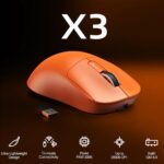 ATTACK SHARK X3 Wireless Gaming Mouse, 49g Ergonomic Computer Mouse, Triple Modes PAW3395 26K DPI Optical Sensor, 200h Battery Life, Programmable Buttons, Gaming Accessories for PC/Laptop/Mac(Orange)