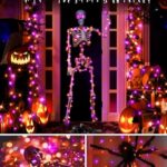 KNONEW 3 Pack Orange Purple Halloween Fairy Lights Battery Operated, Total 60 FT 180 LED Halloween Lights for Bedroom Party Halloween Haunted Decorations