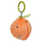 Manhattan Toy Mini-Apple Farm Orange Baby Travel Toy with Rattle, Squeaker, Crinkle Fabric & Teether Clip-on Attachment