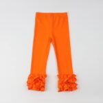 HOOLCHEAN Baby Toddler and Little Girls Cotton Ruffle Leggings (Orange, 2XS: 6-12 Months)