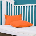 FLXXIE 2 Pack Microfiber Toddler Pillowcases, 14×20 Inches Fits Pillow Sized 12×16, 13×18 or 14×20, Soft and Cozy Small Travel Pillow Covers with Envelope Closure, Orange