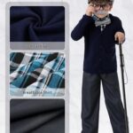 Gnodio 100 Days of School Costume for Boys Old Man Costume for Kids 100th Day of School Grandpa Dress up Outfit Accessories