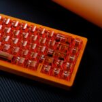 114 Keys Transparent Keycap PC Cherry Profile Orange Keycaps Set Fit for Cherry Mx Switches Mechanical Keyboard (Clear Keycaps)