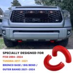 TECHPICCO Tow Hook Covers for Ford F150 2004-2025 Bronco Base/Big Bend/Outer Banks 2021-2025 Compatible with Toyota Tundra Accessories 2017-2021|(Orange)