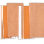 AMOUR INFINI Cotton Kitchen Towels – Set of 4 Highly Absorbent, Ultra Soft Waffle Weave Tea Towel with Hanging Loop – 20×28 Inch Quick Drying Dish Cloths for Cleaning (Orange)