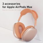 Woyinger Silicone Case Cover for AirPods Max(2024/2020),Clear Soft TPU Ear Cups Cover,Ear Pad Cover,Headband Cover for AirPods Max(USB-C/Lightning),Transparent Accessories for Apple AirPods Max,Orange