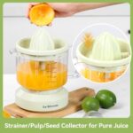 La Reveuse 34 oz Electric Citrus Juicer for Grapefruit Orange Lemon Lime Juice, 40W, Grayish Yellow