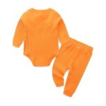 Hikido Unisex Baby One Piece Romper Cute Solid Clothing Set Soft Comfy Cotton Onesie for 6-12months Toddler Orange