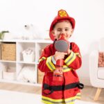 Melissa & Doug Fire Chief Role Play Costume Dress-Up Set Pretend Fire Fighter Outfit With Realistic Accessories, Firefighter Costume For Kids And Toddlers Ages 3+