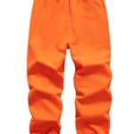 WIYOSHY Boys’ Solid Color Drawstring Cotton Sweatpants Jogger Pants for Kids (US, Numeric, 14, Regular, Pure Orange)