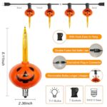 Romasaty Halloween Bubble Lights Set, 11Ft Vintage Halloween Bubble String Lights, Traditional Bubble Lights with Orange Bulbs for Halloween Tree Party Indoor Outdoor Decor, Black Wire