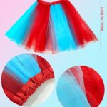 Hikkcos Halloween Costume Tutu Skirt Set Striped Knee Socks 3 Layered Tulle Tutu Skirt, Ponytails Headband for Halloween