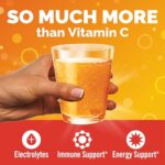 Emergen-C 1000mg Vitamin C Powder for Daily Immune Support Caffeine Free Vitamin C Supplements with Zinc and Manganese, B Vitamins and Electrolytes, Super Orange Flavor – 90 Count/3 Month Supply