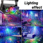 Party Lights, Dj Disco Lights, RGB 3 Lens DJ Strobe Light Sound Activated Stage Lights for Christmas Halloween Decorations Gift Birthday Wedding Karaoke KTV Bar (Background Version)