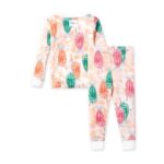 Burt’s Bees Baby Baby Girls’ Pajamas, Tee and Pant 2-Piece Pj Set, 100% Organic Cotton, Orange Crush