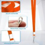 Maileto 50 Pack Orange Lanyard Bulk Lanyard for id Badge Holder Durable Flat Lanyard with Swivel Hook and Badge Clip